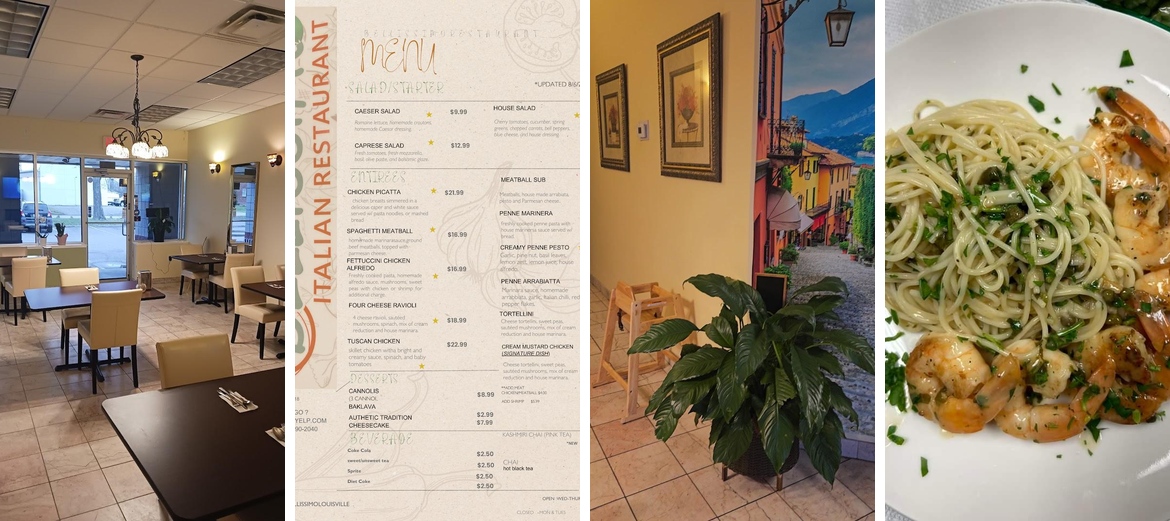 Bellissimo Menu